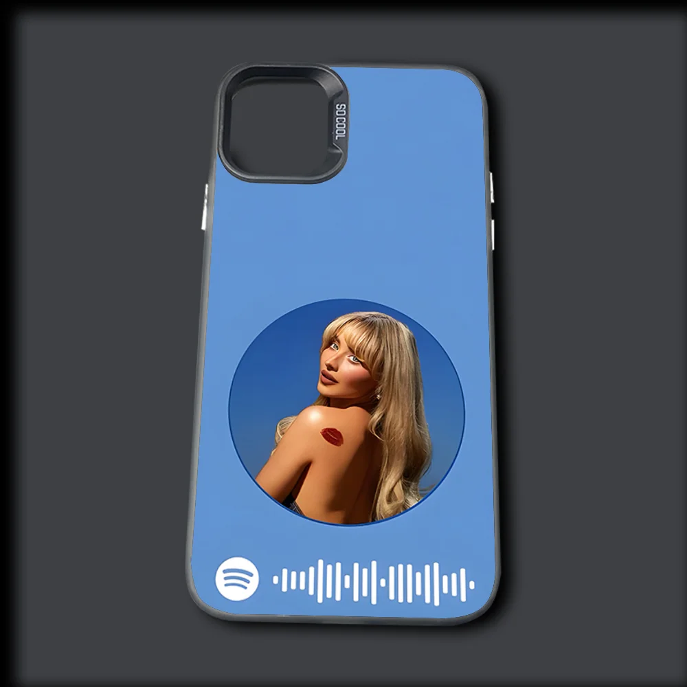 Singer S-Sabrina C-Carpenter Phone Case For iPhone 16 15 14 13 12 11 Mini Pro MAX Gray Drop Matte Shockproof Soft Cover