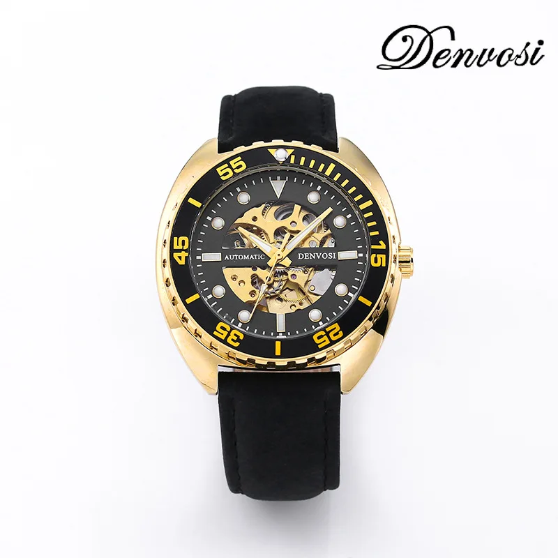 

BENVOSI 2023 New Luxury Fashion Mechanical Watch for Men Waterproof Luminous Leather Men's Bracelet Wristwatch Reloj Hombre