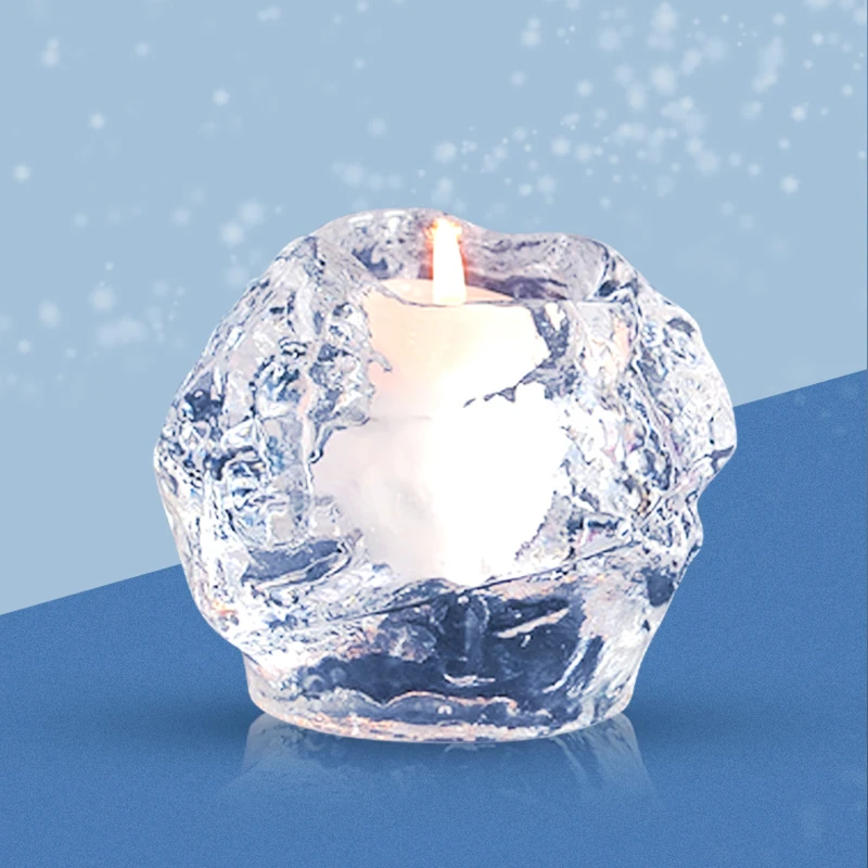 

Crystal Glass Nordic Romantic Snowball Home Candlestick Decoration