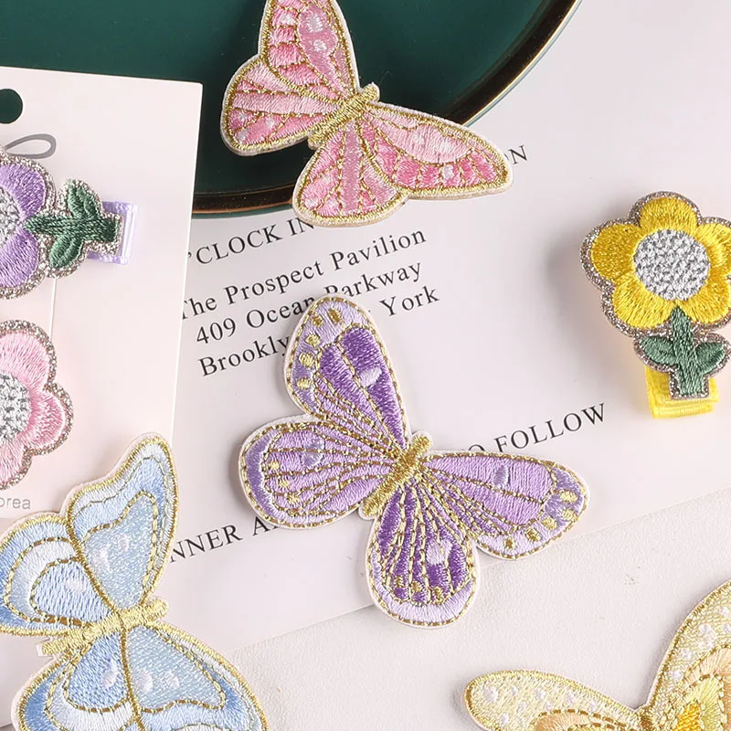 

5pcs Lace Flower Butterfly Embroidered Patches For Clothing Sew On Clothes Appliques Stripes Fabric Stickers