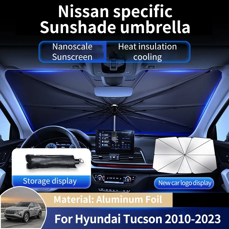 

for Hyundai Tucson ix35 LM TL 2010~2023 Aluminum Foil Car Front Window Sunshade Covers Sun Shade Protector Parasol Accessories