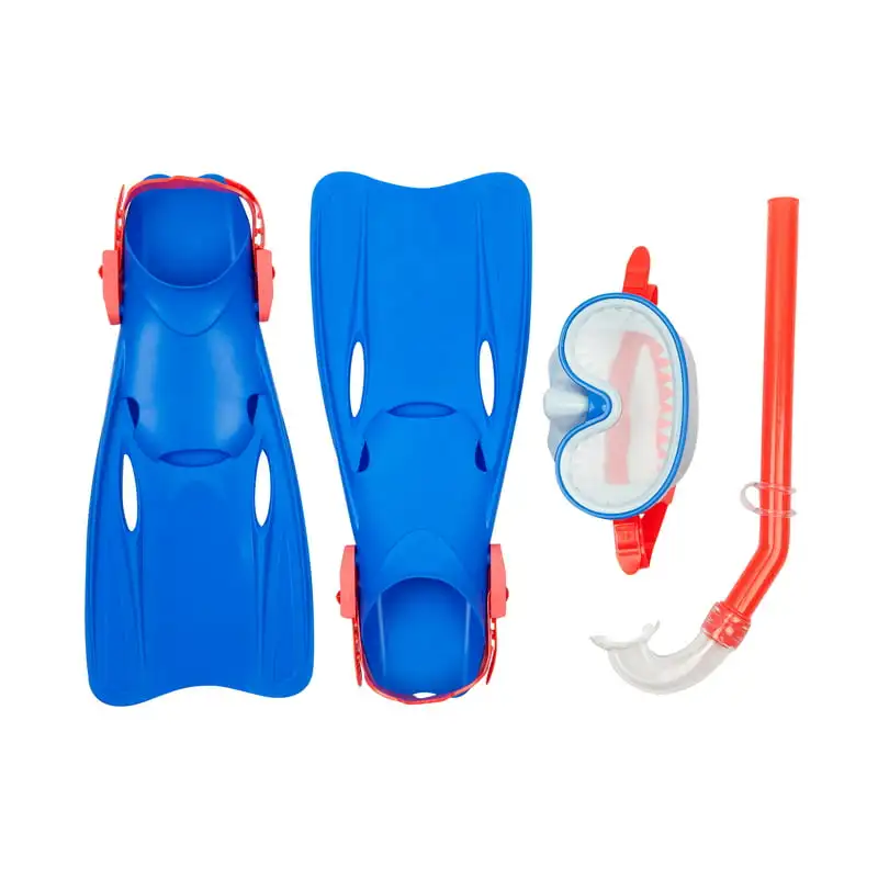 

Детский набор для плавания и подводного плавания унисекс, синие очки, подводное плавание, ласты и сумка для переноски в комплекте ד swimswimswimswimswimswimswim