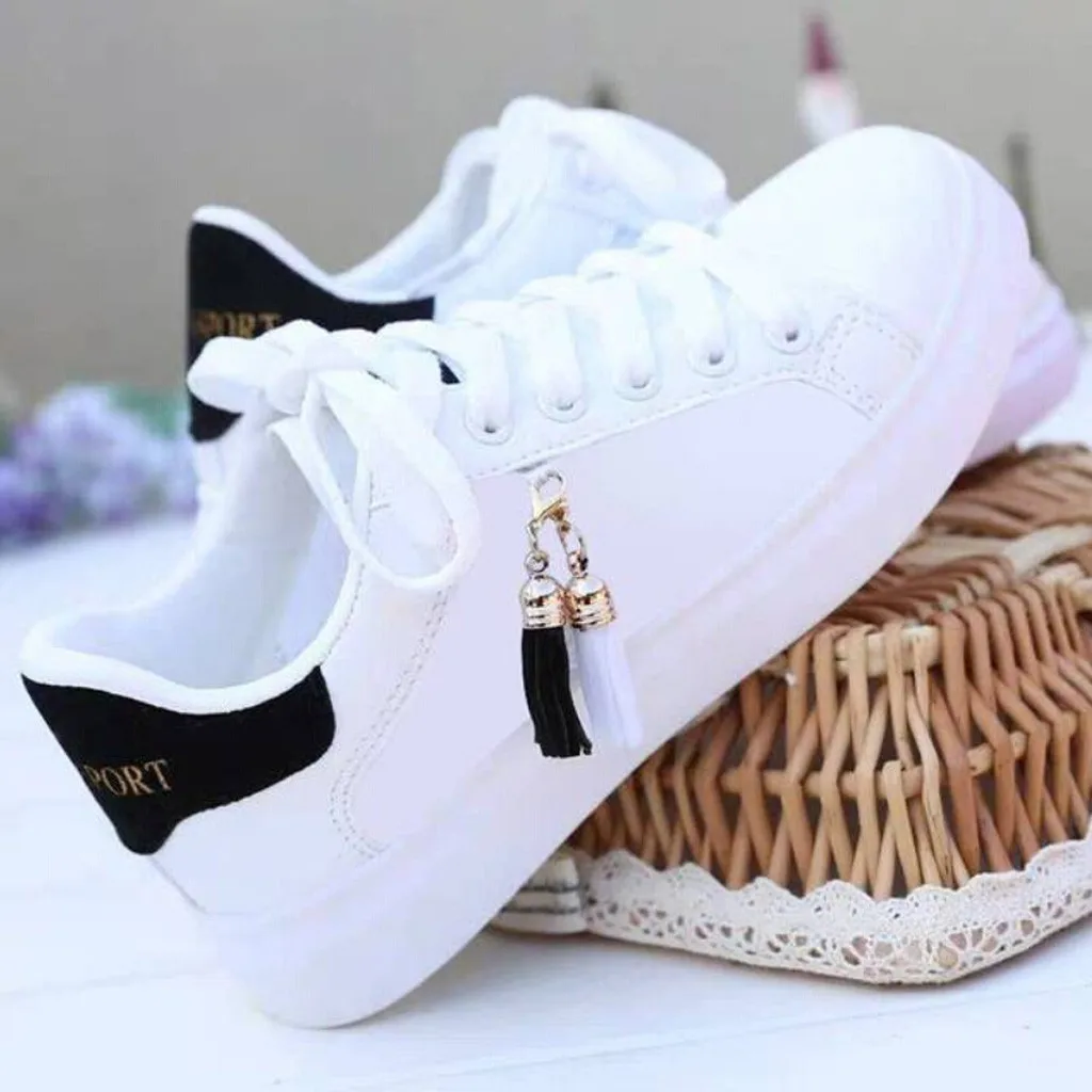 

2022 New Spring Autumn Female Tennis Fashion White Shoes Woman's PU Leather Solid Color Casual Basketball Footwears Plus Size 40
