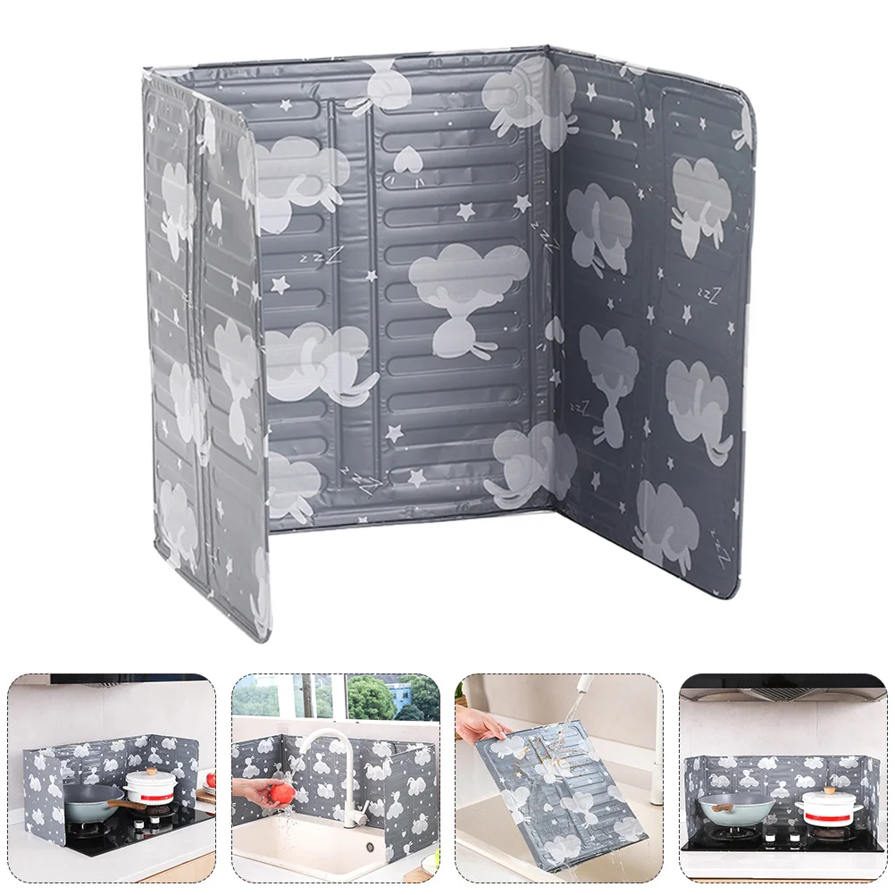 

Oil Splatter Guardshield Aluminum Kitchen Screen Wall Baffle Anti Baffles Cooking Plates Desk Stove Folding Privacy Utensils