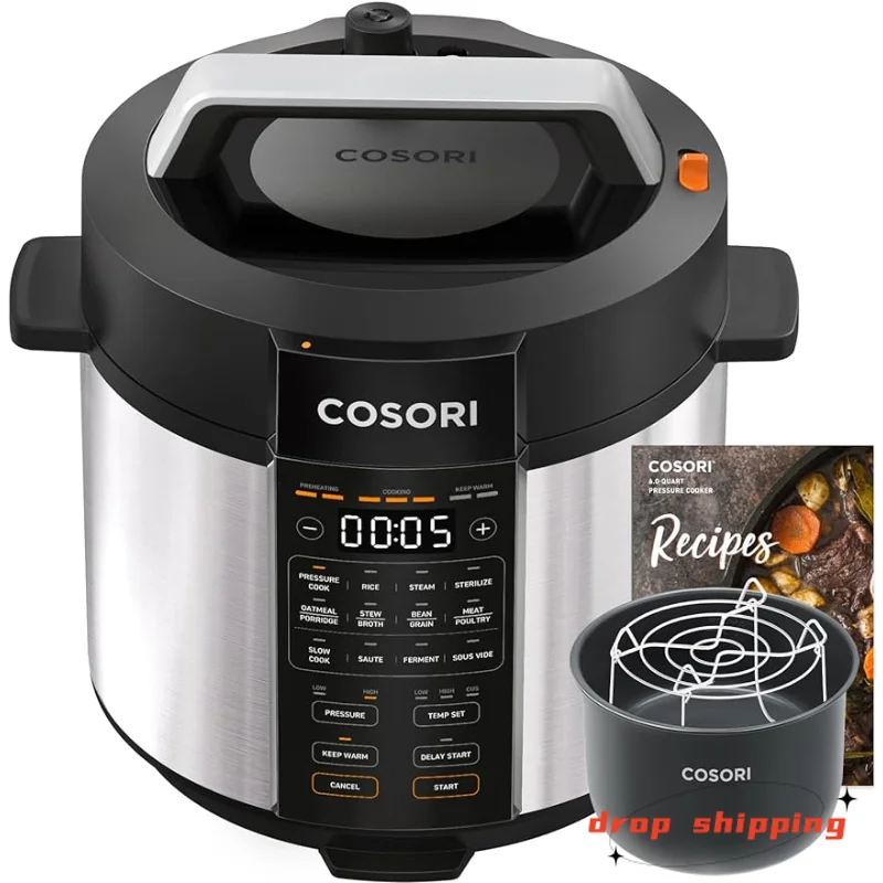 

COSORI Electric Pressure Cooker 6 Quart, 9-in-1 Instant Multi Cooker, 13 Presets, Rice Slow Cooker, Sauté, Sous Vide, Sterilize