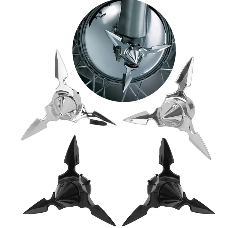 

Black Chrome Spun Blade Spinning Blade Axle Cap Cover Motocross For Harley Touring 2008-2017 Street Glide Dyna Sportster 883 XG