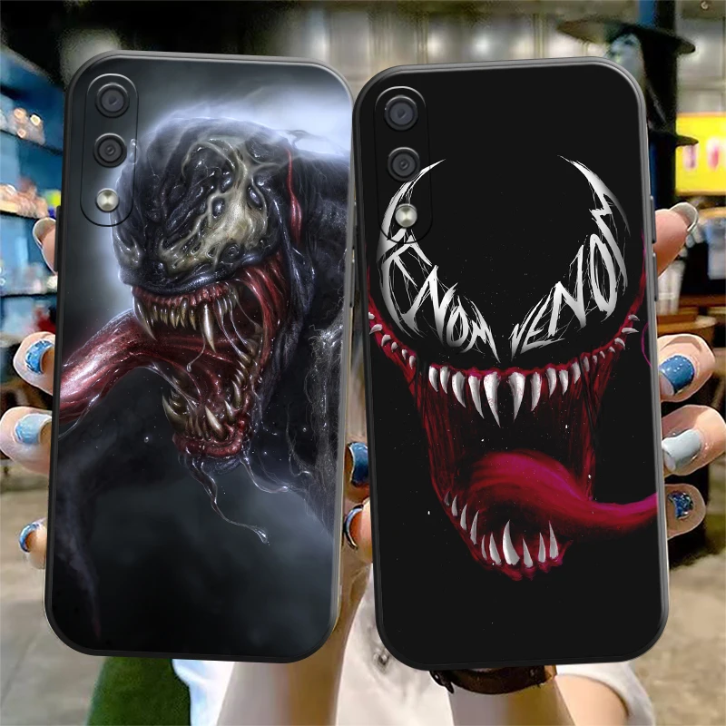 

Marvel Venom Phone Case For Samsung Galaxy S8 S9 S10 S10E S20 S21 FE S21 Plus Back Liquid Silicon Carcasa Silicone Cover