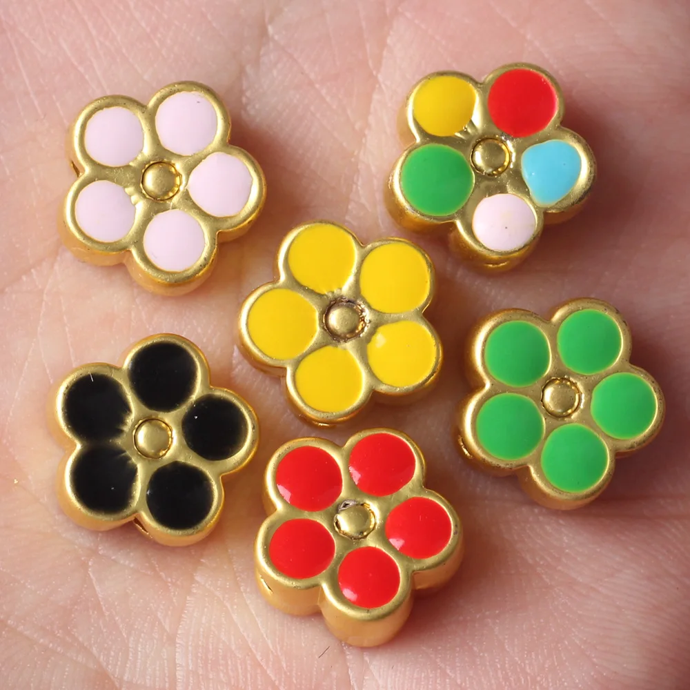 Подвески из цинкового сплава 10 шт./лот изысканные цветочные бусины для DIY