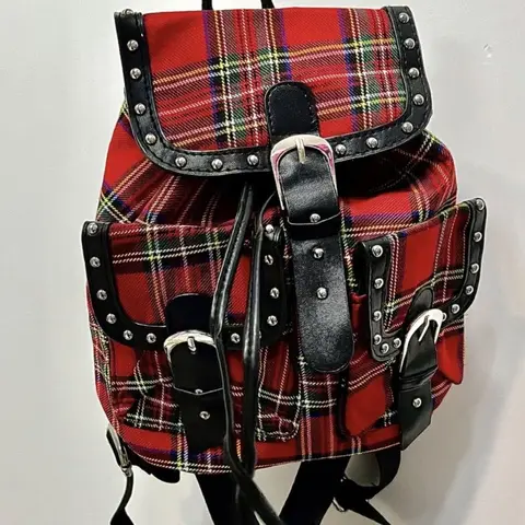 Вместительный рюкзак в клетку в британском стиле, милый крутой нишевый с несколькими карманами в стиле High Street в готическом стиле, дорожный ранец