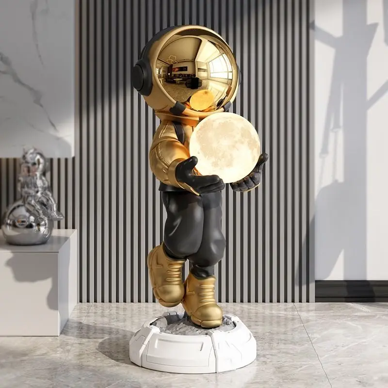 

Креативные украшения для посадки астронавта, светящиеся лунные украшения для гостиной, кабинета для телевизора, крыльца, украшение для дома, подарки