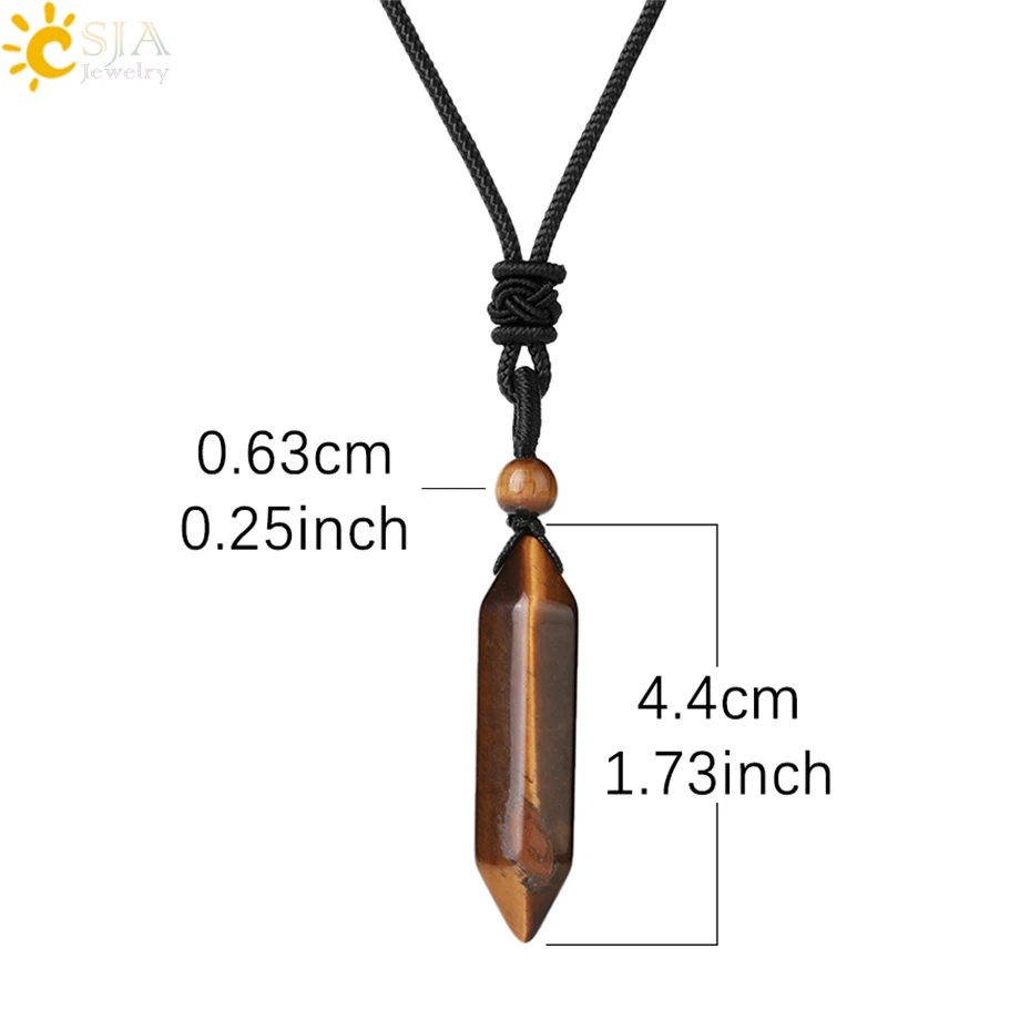 CSJA ожерелье из натурального камня кристальная подвеска кварцевый шестиугольный