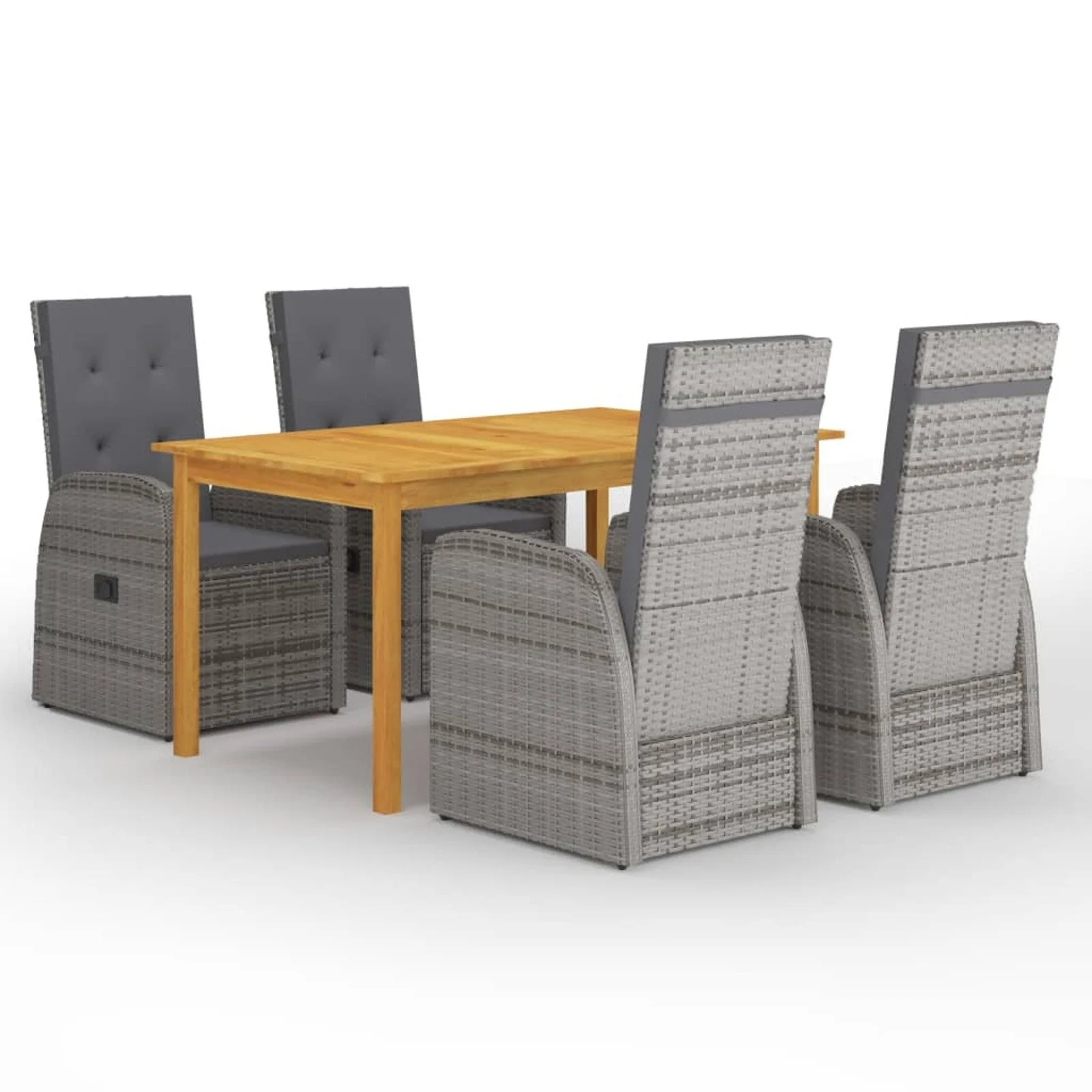 

5 Piece Garden Dining Set Gray