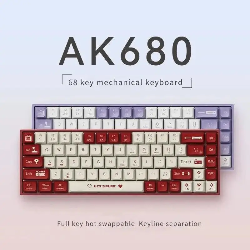 Клавиатура AJAZZ AK680 Механическая игровая проводная компактный ноутбук с чайным
