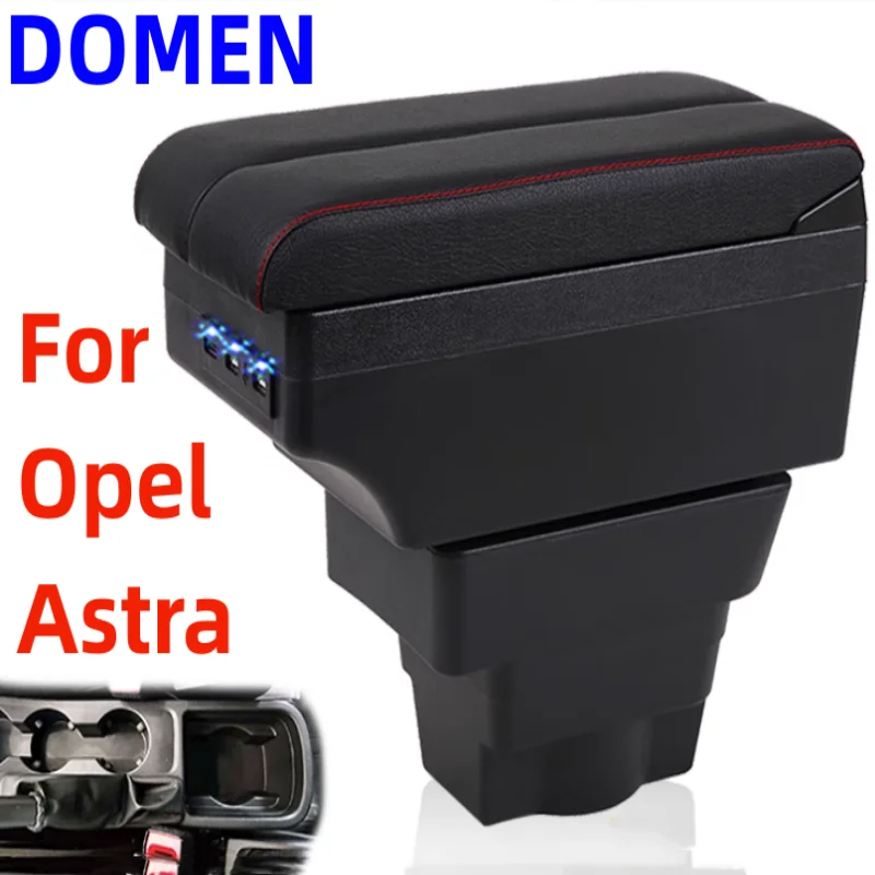 

For Opel Astra Armrest Box Opel Astra Interior Parts Car Central Content With Retractable Cup Hole Large Space Dual Layer USB