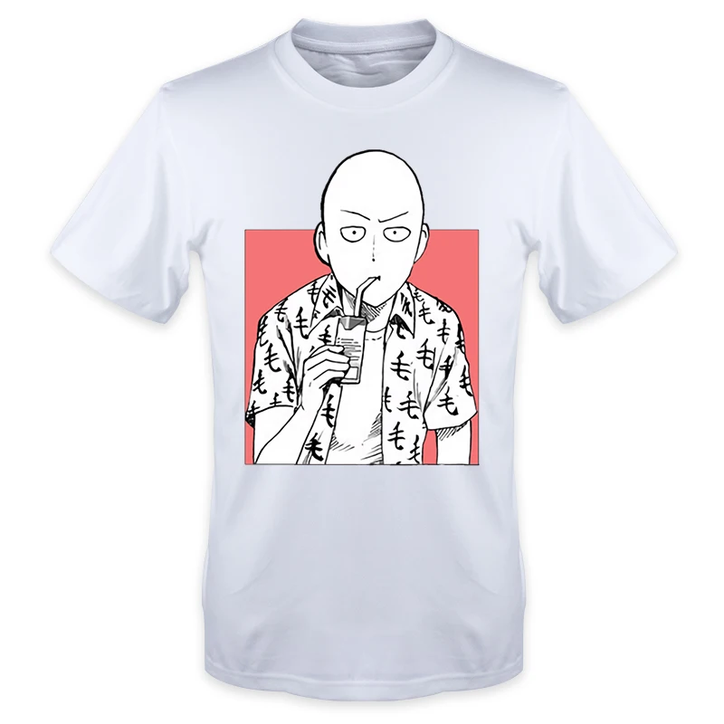 

One Punch Man Funny Grapihc Tshirts For Mens Japan Anime Saitama Tshirt 100% Cotton O-neck Camisa Masculina Crewneck T Shirts