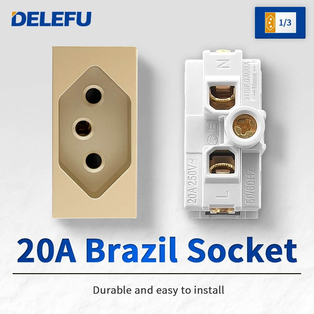 

DELEFU Бразилия Италия Чили Мексика Стандартная свободная комбинация Функция USB Тип C Ключ DIY Разъем переключателя 4*2 Золото 4*4 Быстрая зарядка