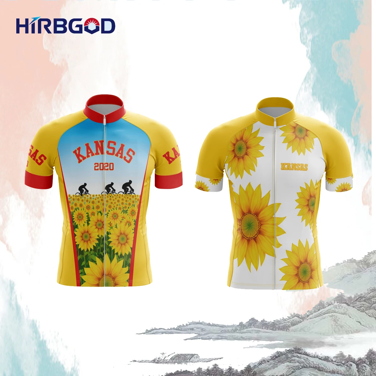 

Hirbgod Kansas Mannen Korte Mouw Fietsen Jersey Zomer Fiets Kleding Reflecterende Strip Outdoor Enduro Ademend Road Overhemd