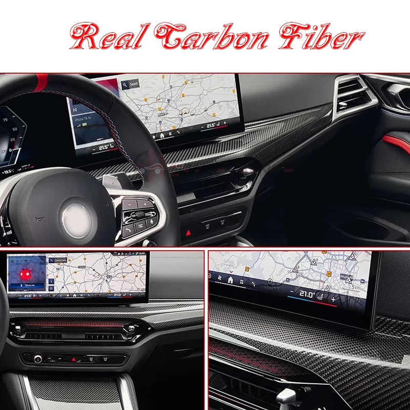 Фото Для BMW 2 3 4 серии G42 G20 G22 G28 M2 G87 M3 G80 M4 G82 2025+ LHD Внутренняя крышка приборной панели из настоящего углеродного волокна Автомобильные аксессуары №2