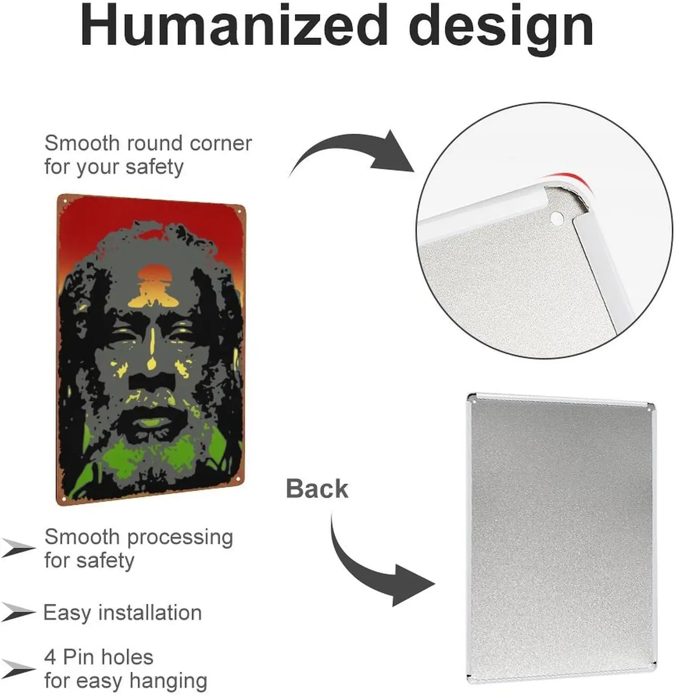 Regge cons Burnng Sper Metl Tn Sgn Плакат Vntge rt Wll Декор 12 x 8 nch