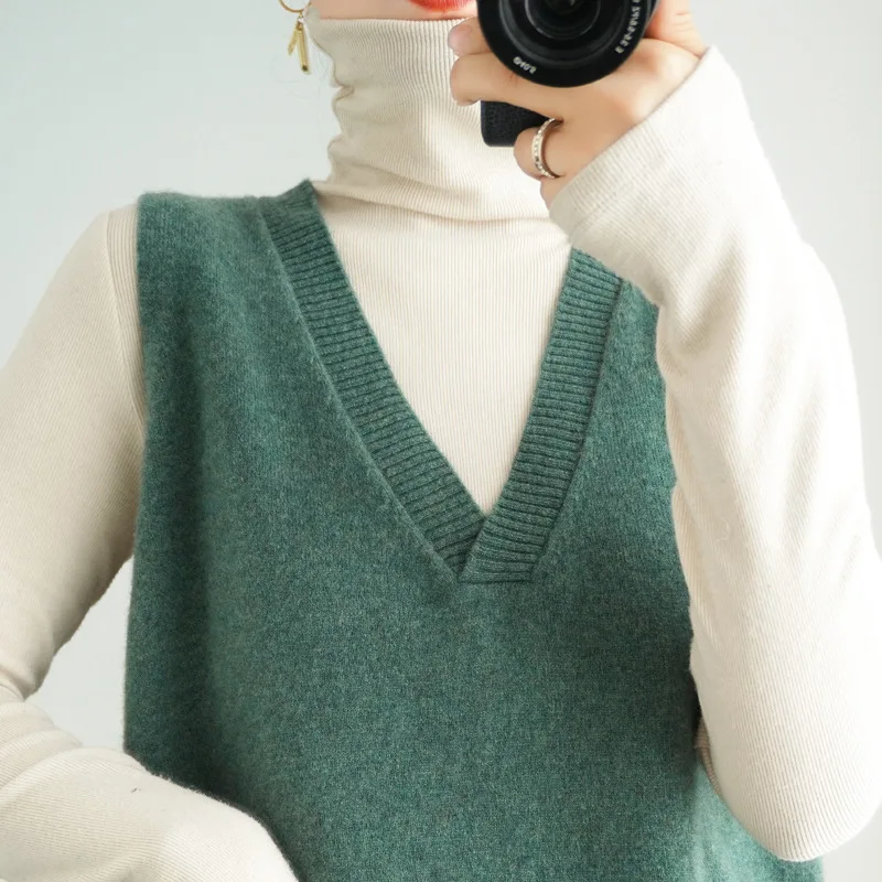 

Women's V Neck Sleeveless Crop Knitwear Tank Cable Knit Plaid Preppy Style Sweater Vest V-neck Sleeved Waistcoat Loose
