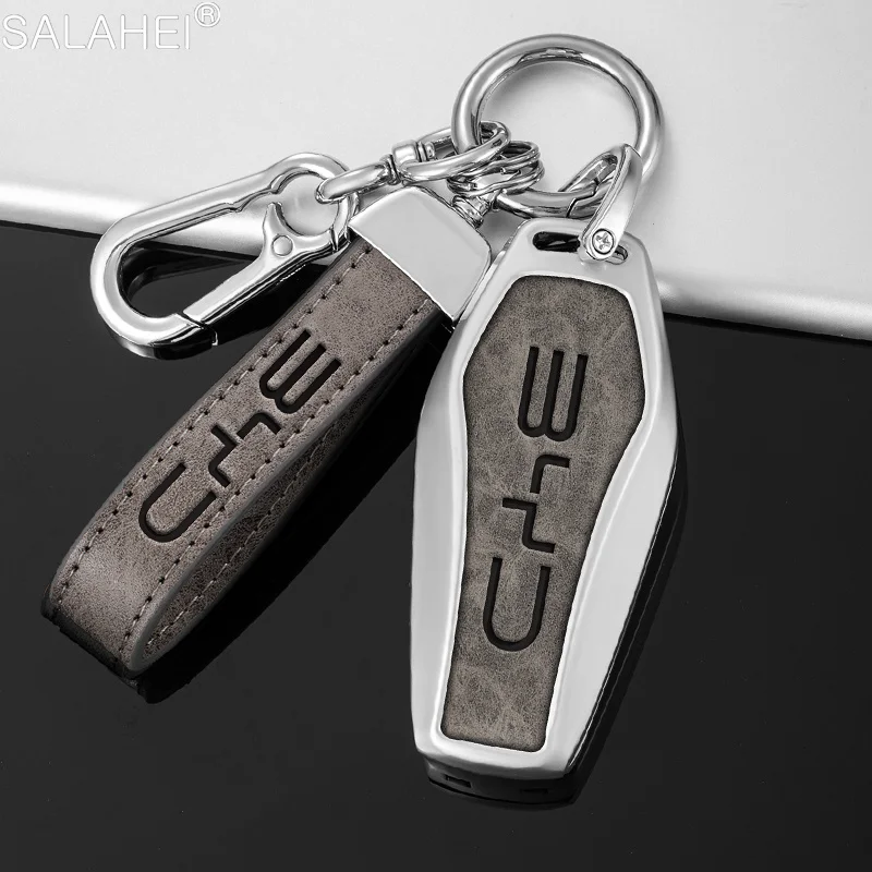 

Zinc Alloy Car Remote Key Fob Case Cover Holder Shell For BYD Atto 3 Han EV Song Qin Pro Tang DM 2018-2022 Keychain Accessories