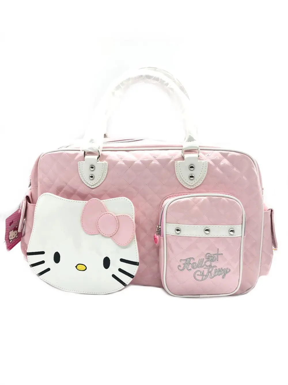 

2022 Sanrio Hellokitty Children's Pu Glossy Portable Messenger Travel Bag Girls Cute Travel Bag Short-Distance Kawaii Girl Gift