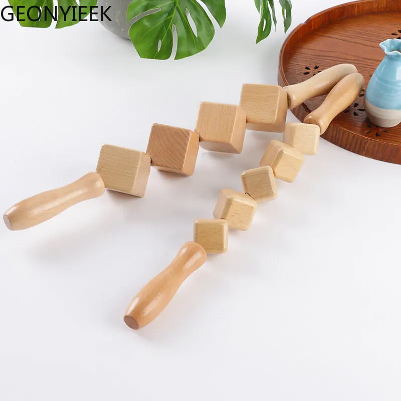

Wooden Cube Rollers Massager Wood Therapy Lymphatic Drainage Tool Anti-cellulite Dice Roller Stick Pain Relief for Whole Body