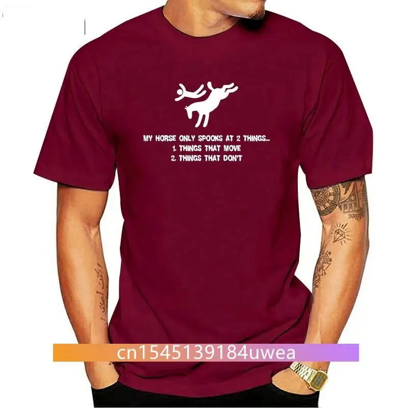 New MY HORSE ONLY SPOOKS AT 2 THINGS.... FUNNY STD CUT T-SHIRT Small to 3XL 2021 T Shirts Funny Tops Tee 2021 Unisex Funny Tops