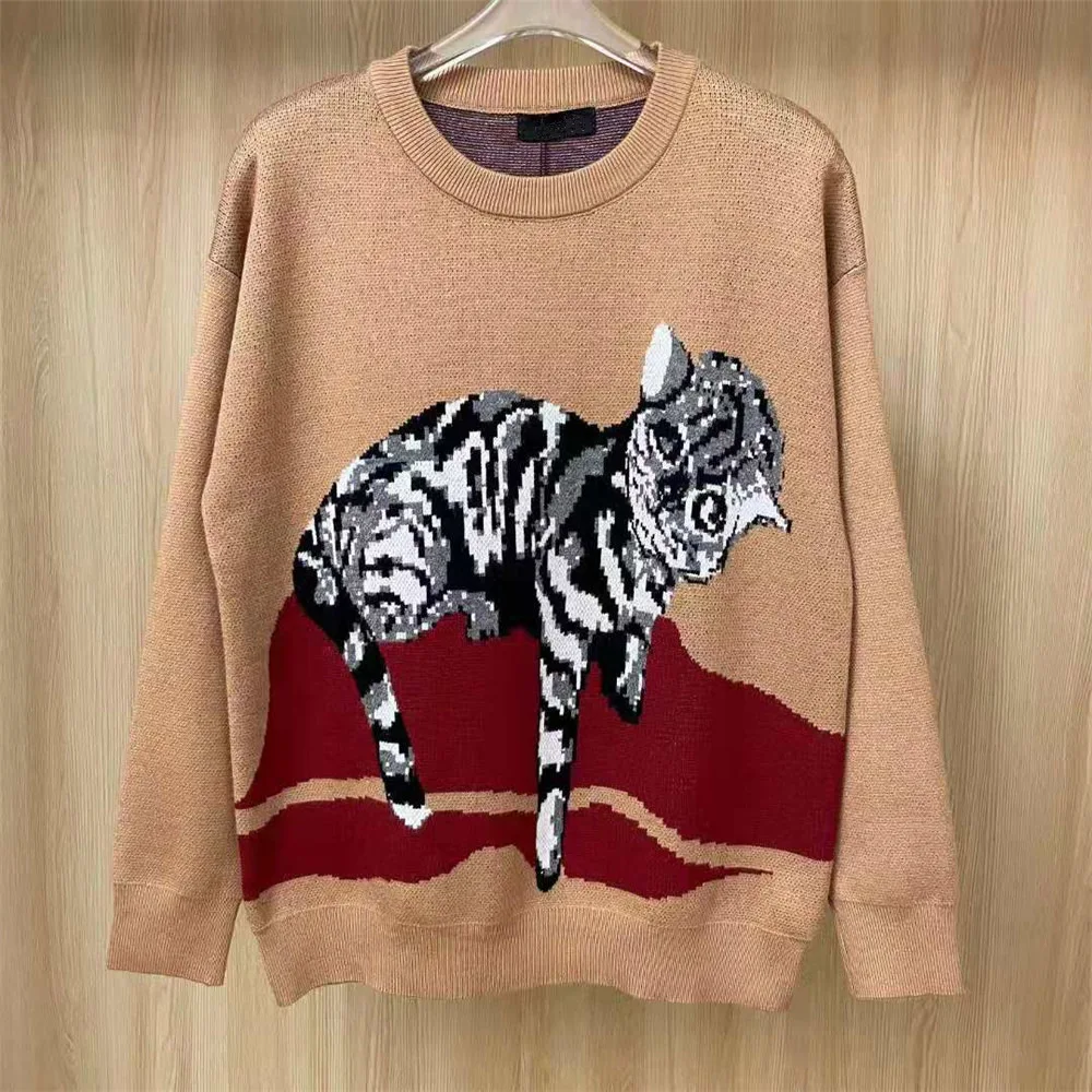 

Crown Cat Rabbit Fleece Core Yarn Comfortable Warm Pullover Women's Sweaters