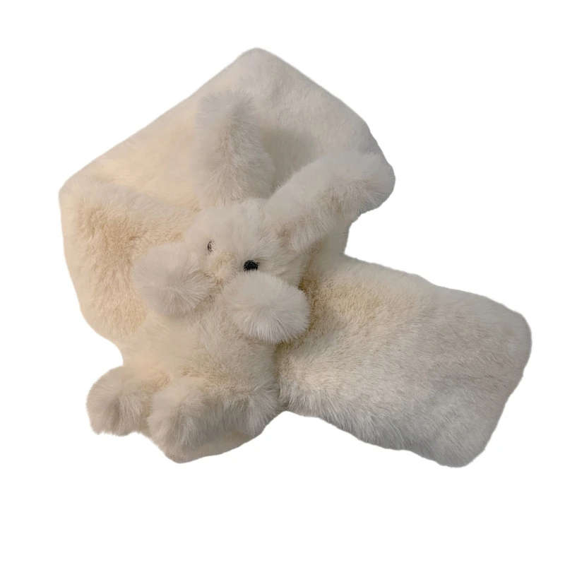 Зимний шарф с кроликом накидка на шею для активного отдыха шаль ветрозащитный