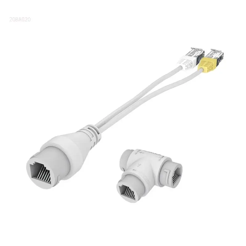

POE Splitter 2-in-1 Cabling Connector Three-way RJ45 Connector for Security Camera Install Accessories