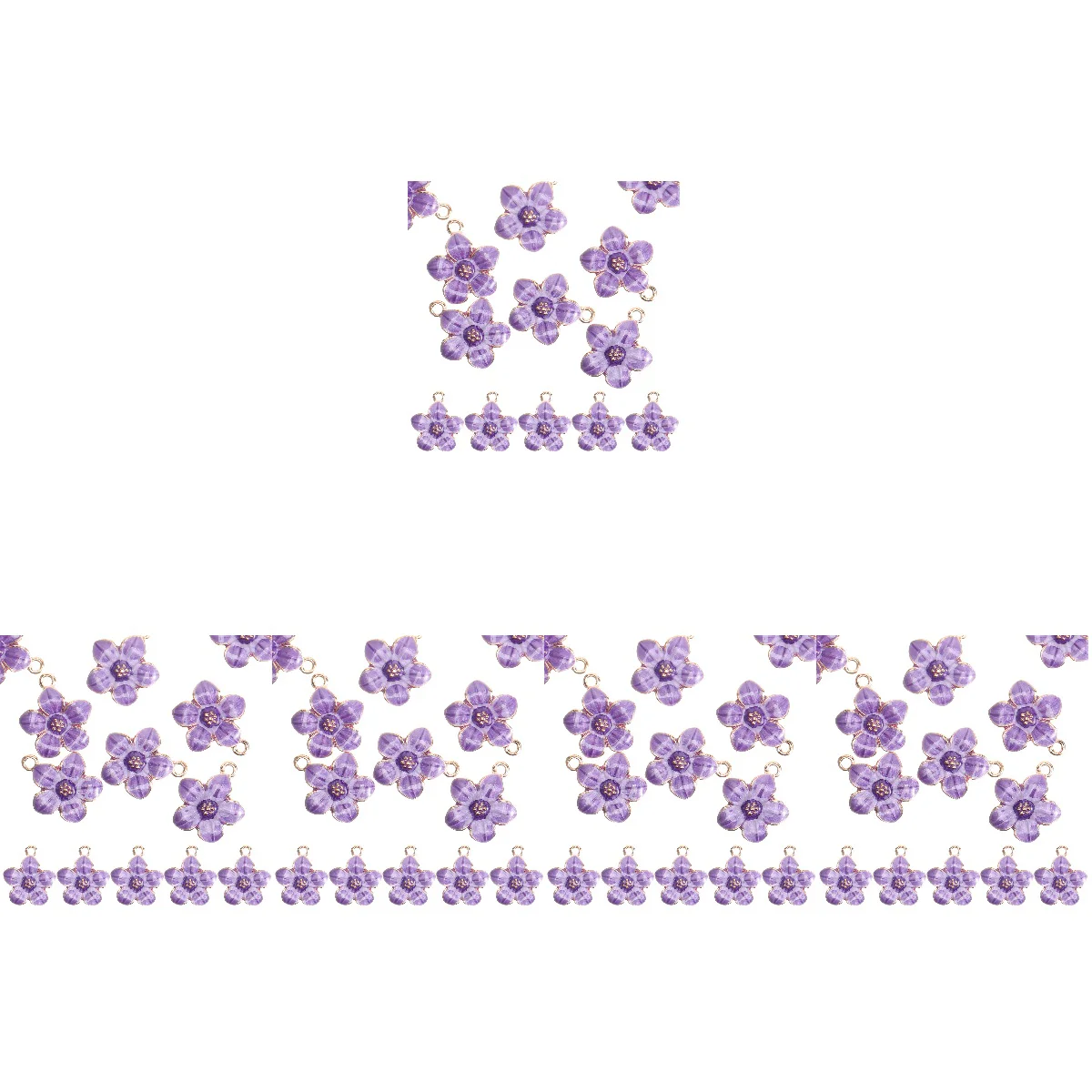 

250 Pcs Cherry Blossom Pendant Flower Charm Bead Necklace Jewelry Decorations Alloy DIY Purple Choker