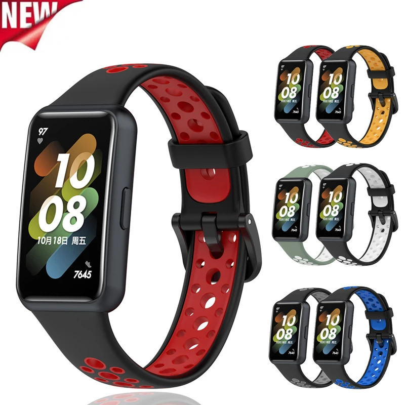 Silicone Strap For Huawei Band 7 Smartwatch Replacement Wrist Strap Band7 Sport Adjustable Bracelet for Huawei Band 7 Pulsera
