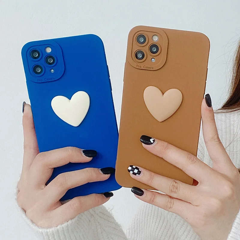 

Love Heart Len Protection Case For Iphone 11 Cases Iphone 12 13 Pro Max XR 7 8 Plus SE 2020 X Xs Max Silicon Fundas Soft Covers