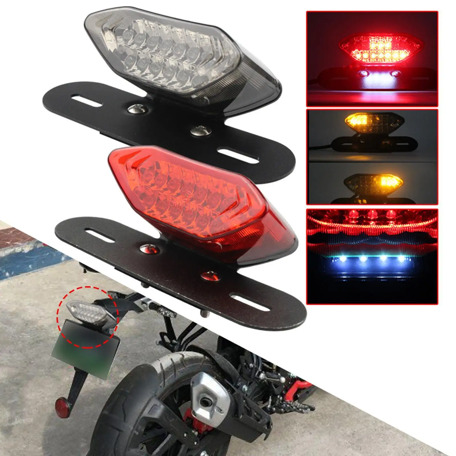 

Светодиодный задний фонарь для мотоцикла, стоп-сигнал, поворотники, 12 В