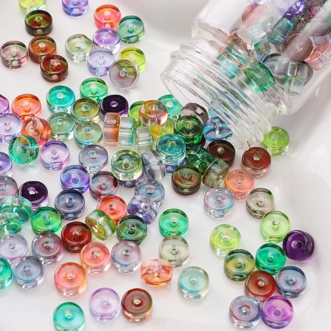 JXLOVEWJ стеклянные плоские круглые бусины 20г