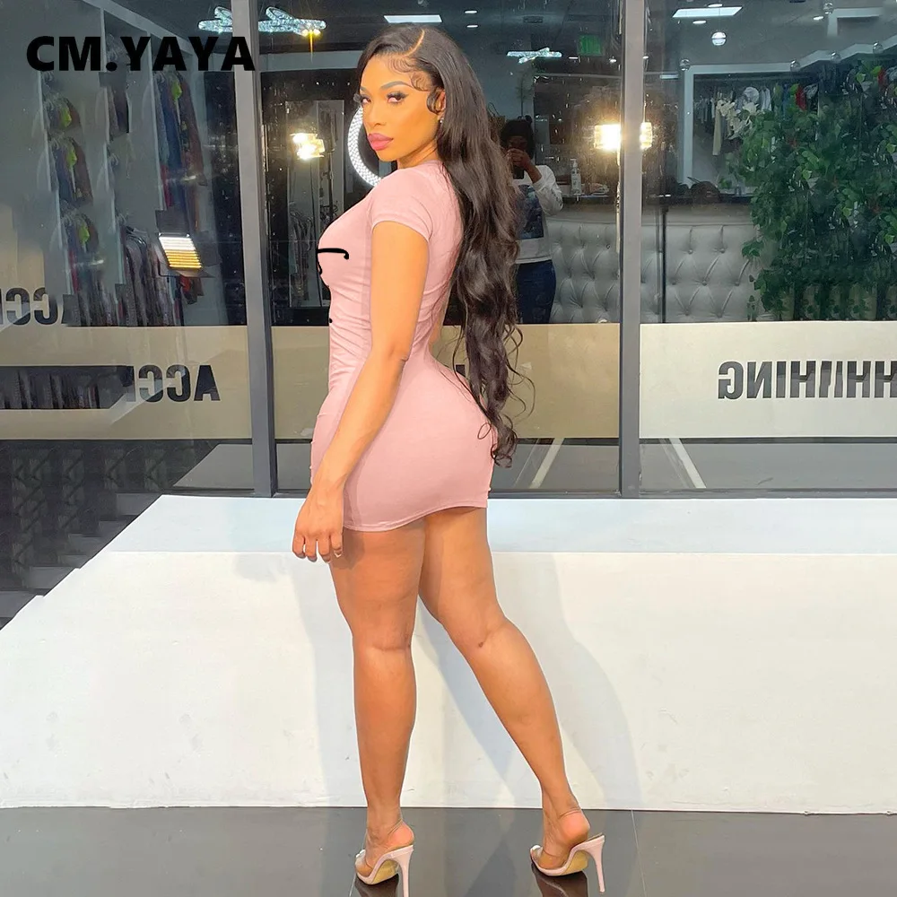 Женское Бархатное облегающее платье миди CM.YAYA с V-образным вырезом и коротким