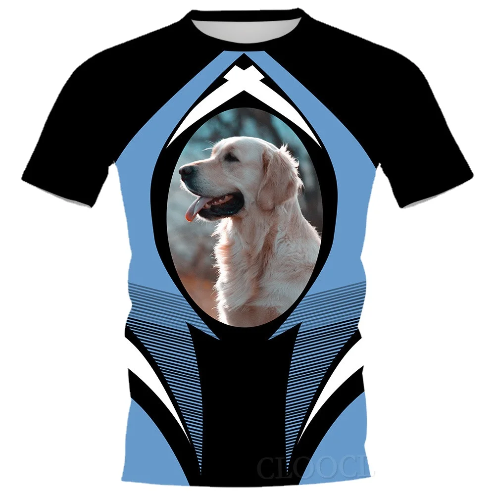 

Модные мужские футболки CLOOCL с изображением животных, собак, золотистого ретривера, 3D Футболка с принтом, рубашки с коротким рукавом, топы в с...