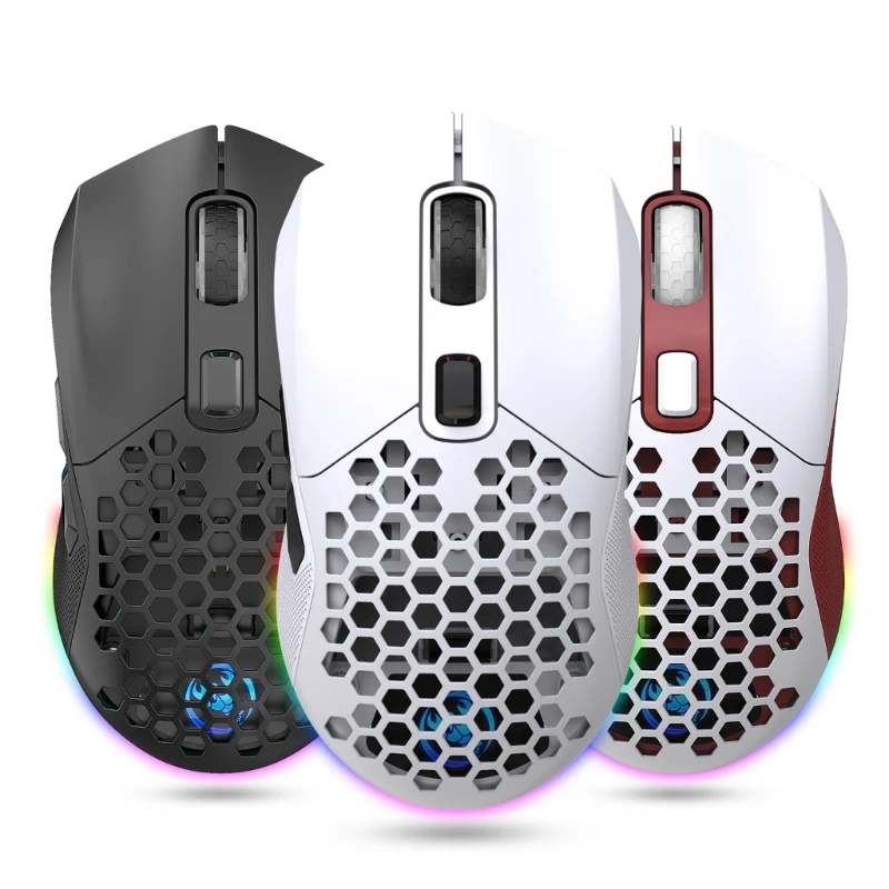 

Двухрежимная игровая мышь 2,4G+BT5.1 Светящаяся мышь 6 кнопок Мышь с RGB-подсветкой