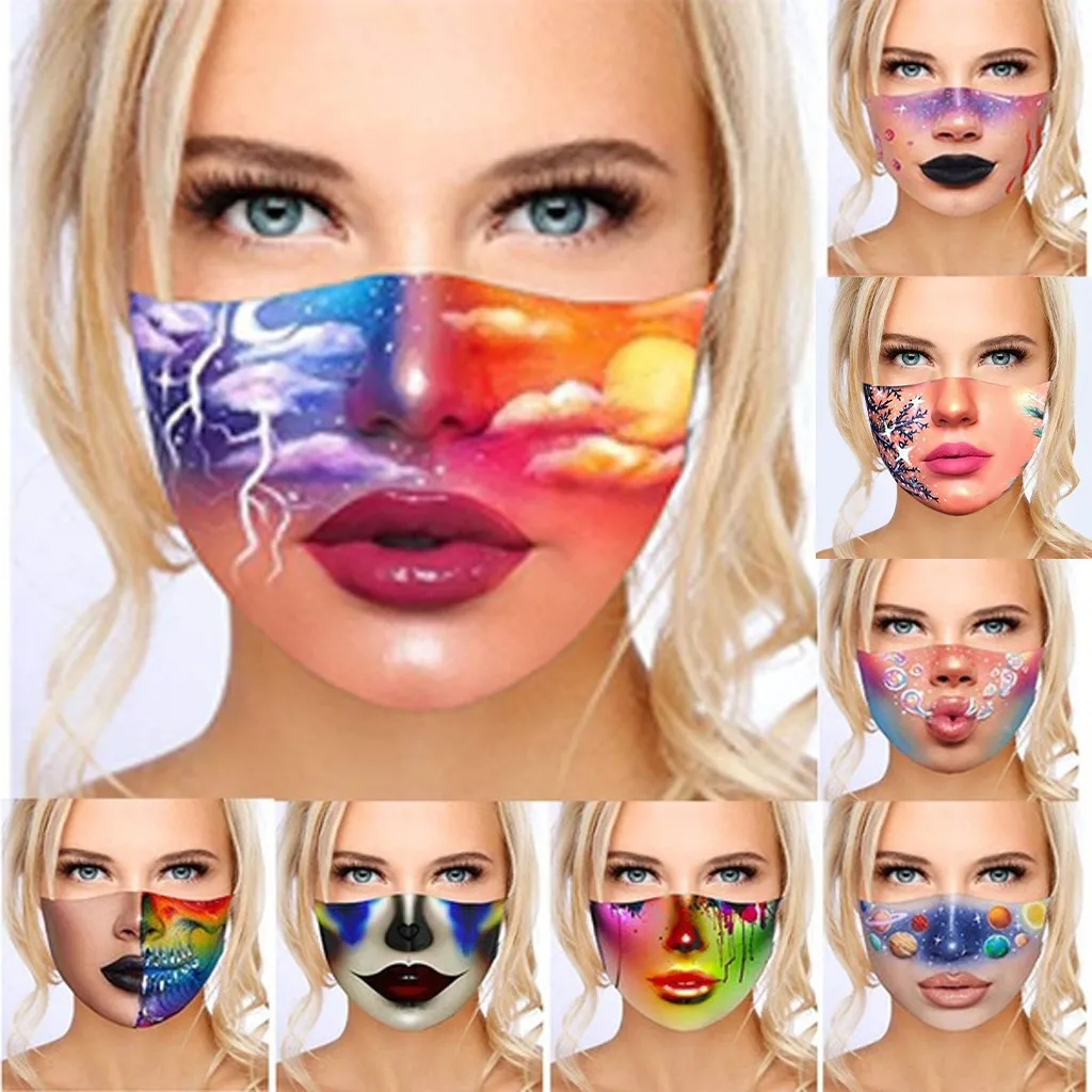 

Funny Mask For Adults Face Mask Cotton Mouth Mask Washable Reusable Mask 3d Halloween Cosplay Mascara Mascarillas Маска Для Лица