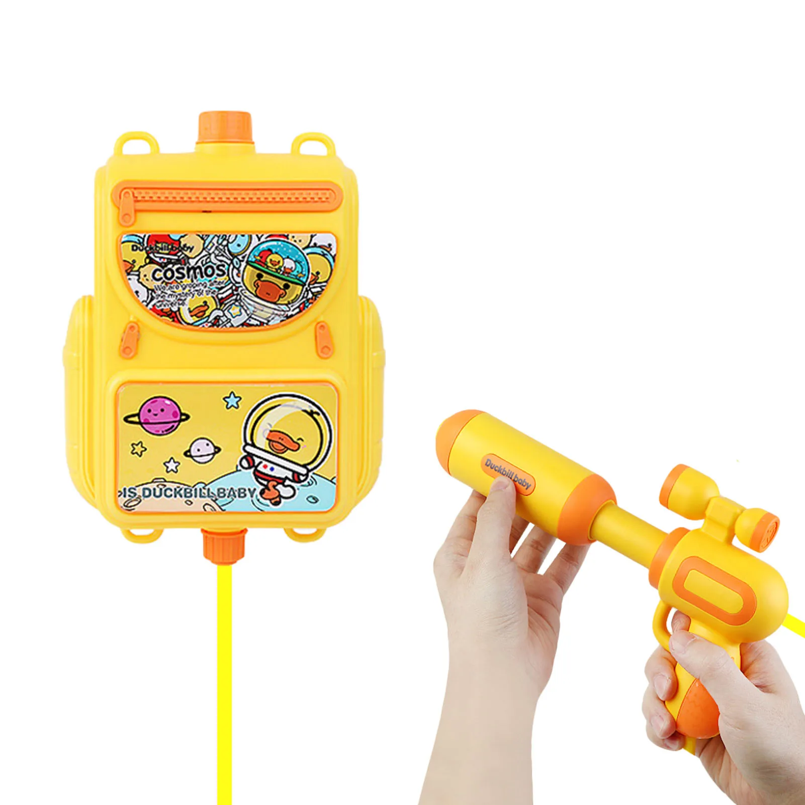 

Cute Duck Water Guns Toy Backpack Water Shooter Toy Backpack Water Blaster Toy With Adjustable Straps Long Range Shoot Water