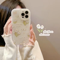 tulip flowers matte lens protect full soft phone case for iphone 13 pro max 12 mini 11 xr xs max x 7 8 plus back cover cute capa