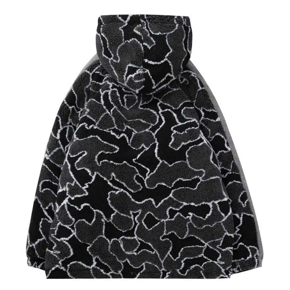 Men Lambswool Harajuku Winter Jackets Clothes 2022 Mens Unisex Oversized Korean Parkas Male Fashion Outwear Coats