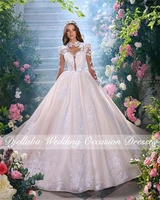 new arrival white appliques lace wedding dress 2022 long sleeves ball gowns elegant princess bride dress vestidos de novia