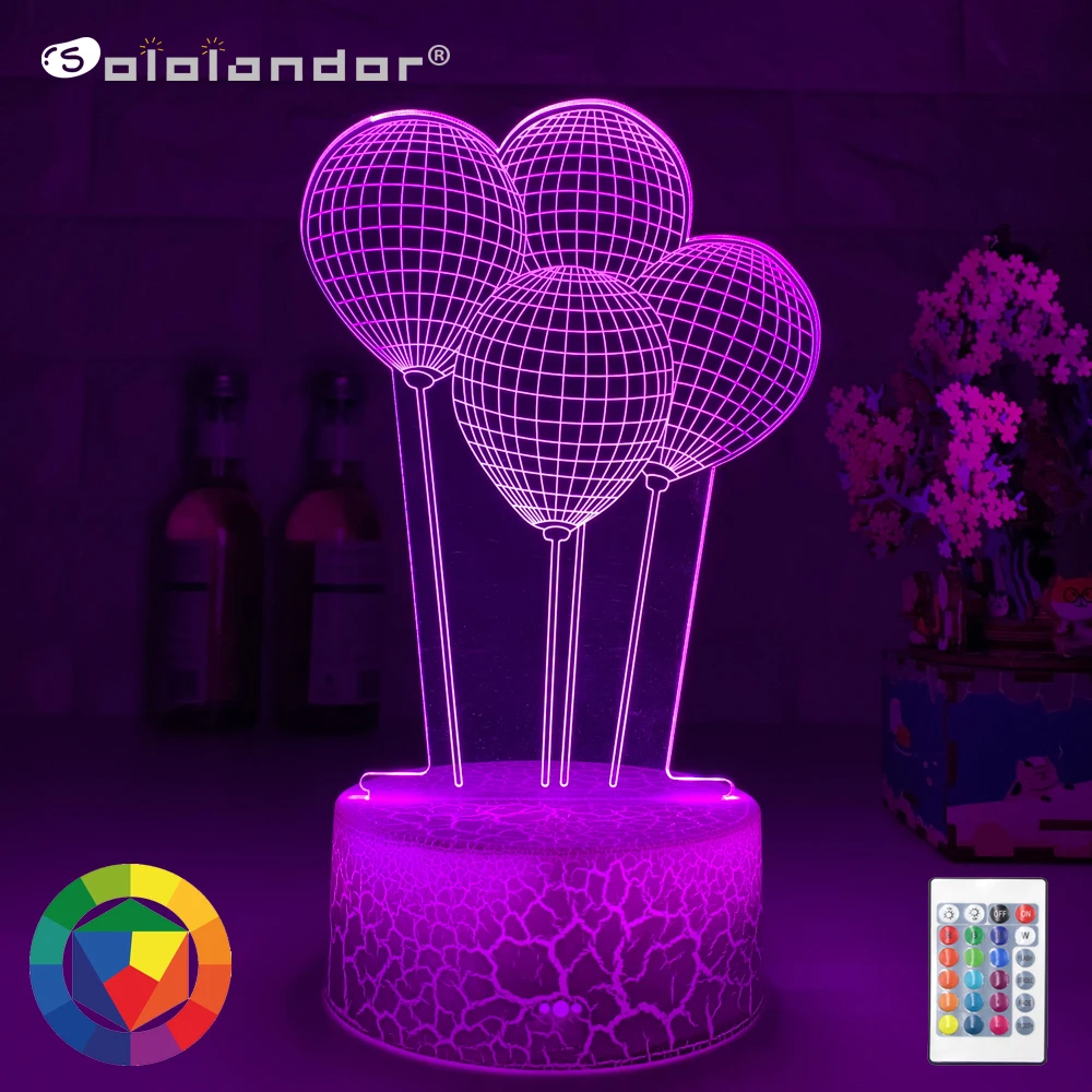 

Newest 3d Illusion Child Night Light Balloon Touch Sensor Remote Nightlight for Kids Bedroom Decoration Soccer Table Lamp Gift