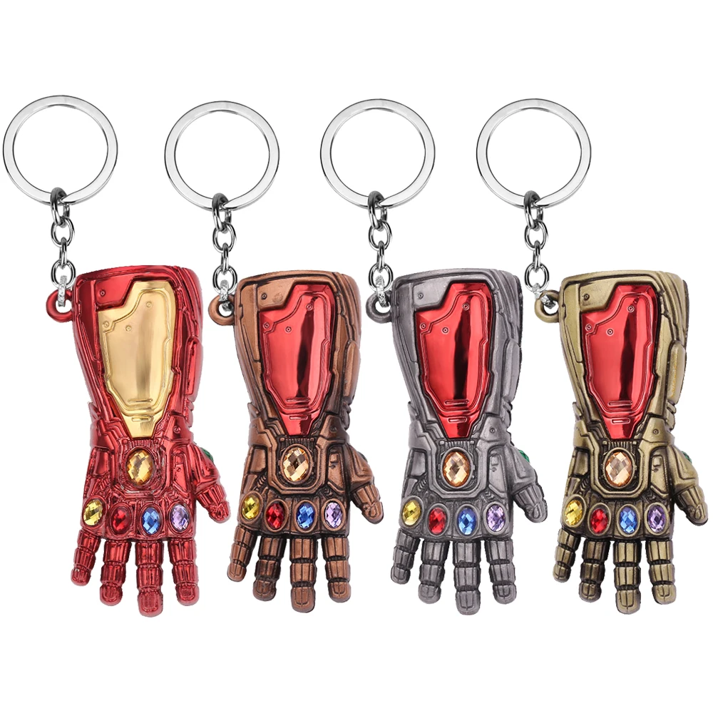 

Marvel Iron Man Infinity Gauntlet Keychains Avengers Superhero Keyrings Metal Gloves Pendant Keyholder Car Key Chains Jewelry