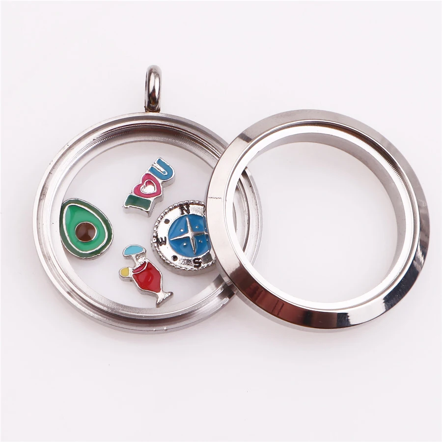 

1PC Twist Round Living Memory Photo Relicario Locket Pendant Floating Charms With Rhinestones For Necklaces Jewelry Women Men