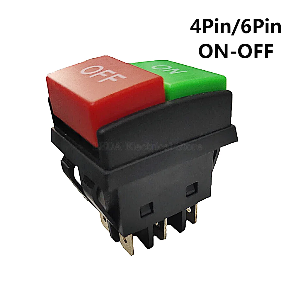 

1Pcs JD03-C1 Rocker Ship Shape Switch 4Pin 6 Pin ON/OFF 14A/16A 125/250V Red Green Reverse Meat Grinder Power Switch KCD2