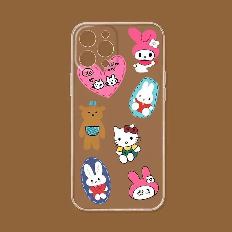 

Hellokittys аниме Sanrio чехол для телефона Kawaii Мультфильм Mymelody Miffys пара Iphone12 13 полноразмерная защита от падения подарок для девушки