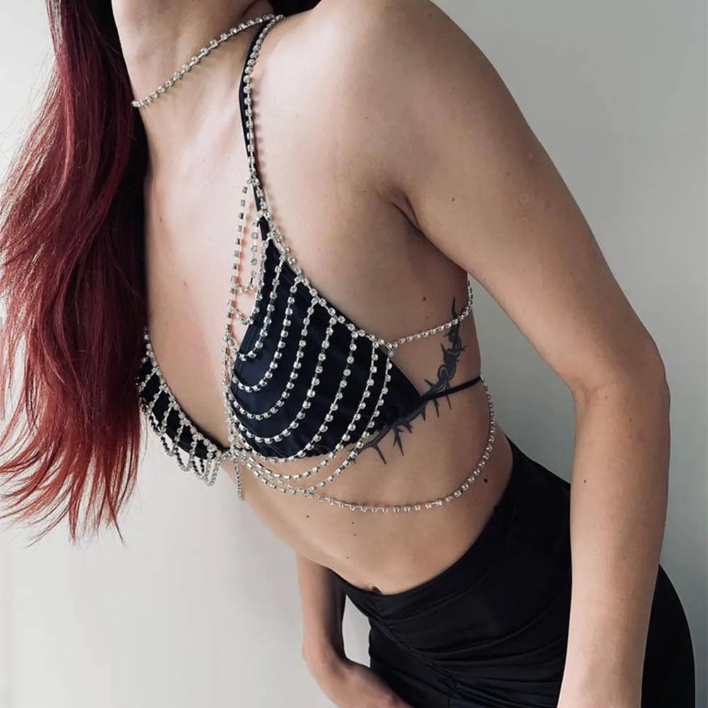 Stonefans сексуальная многослойная цепочка на грудь для женщин интимное нижнее белье